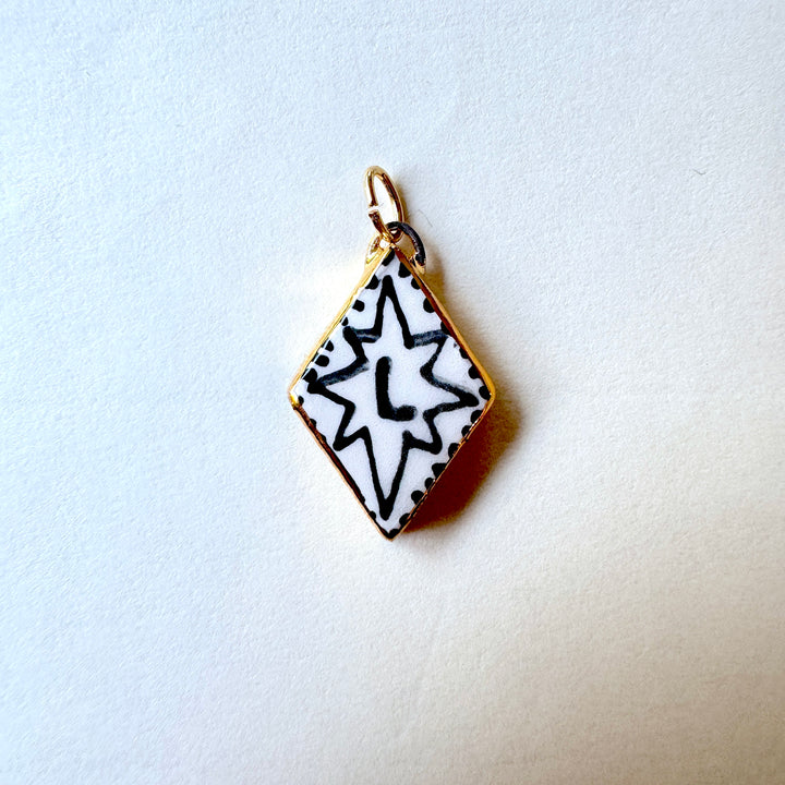 Personalised Initial Diamond Pendant with Star