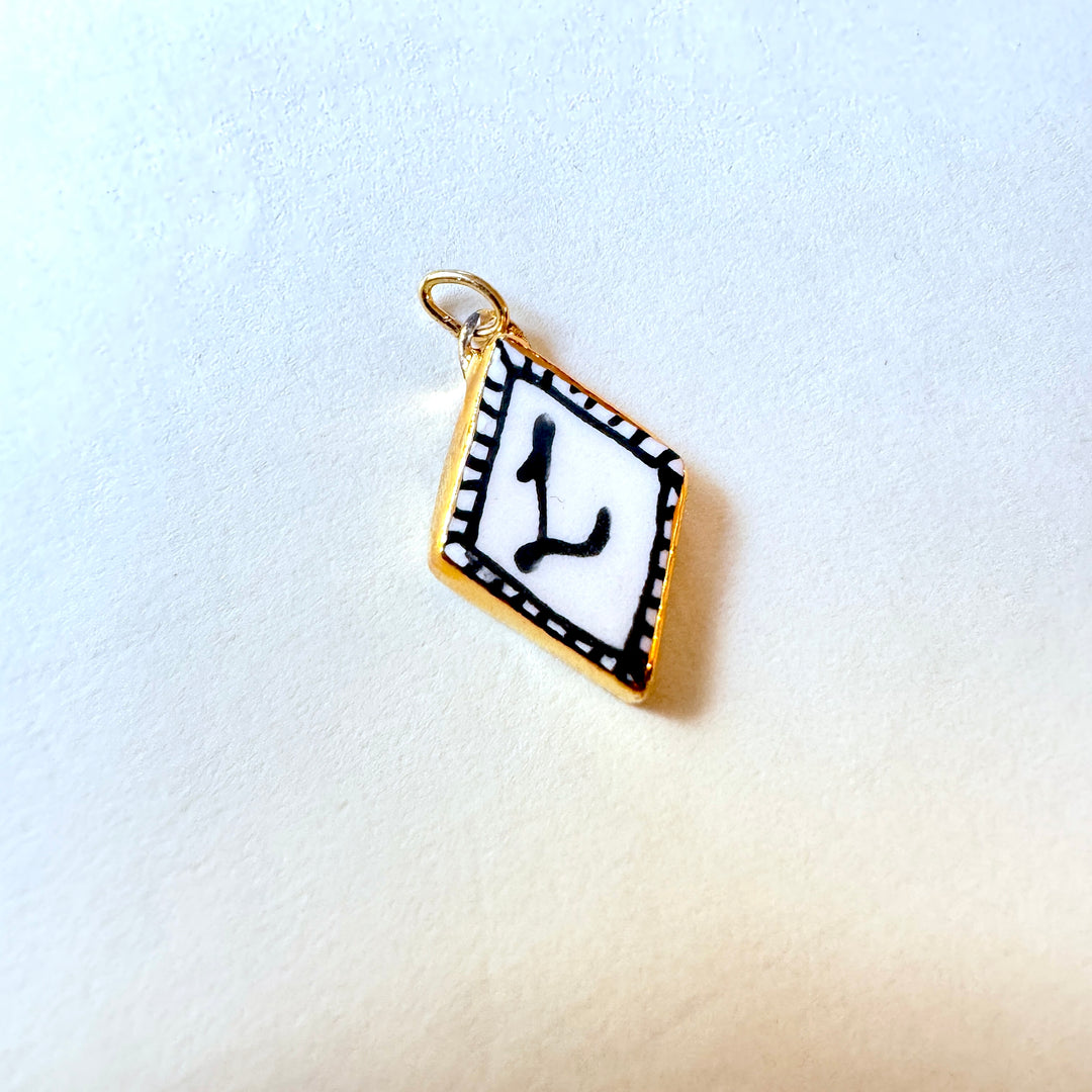 Personalised Initial Diamond Pendant with Border