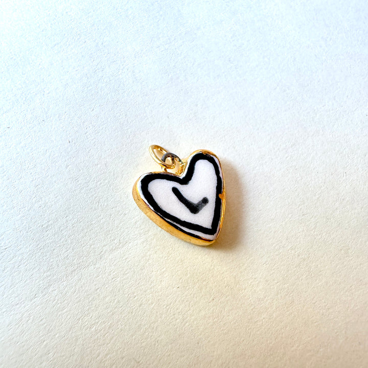 Personalised Initial Heart Pendant - Black