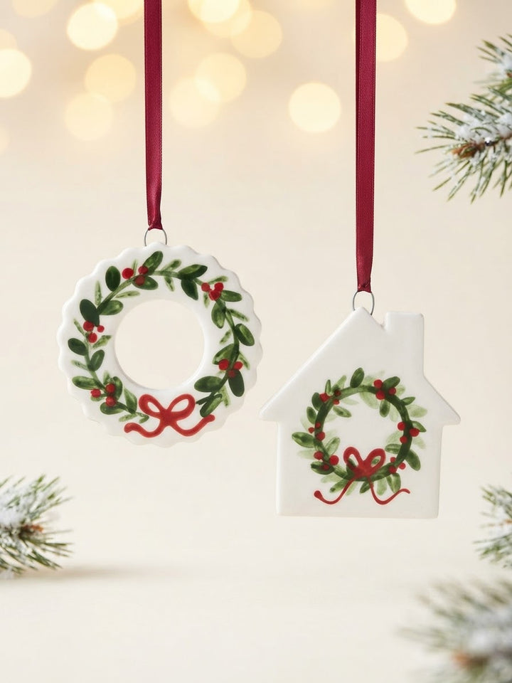 Set of 3 Christmas wreath Ornaments