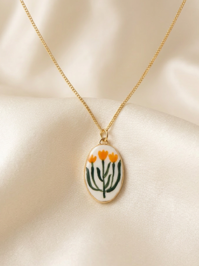 Orange Flowers Pendant