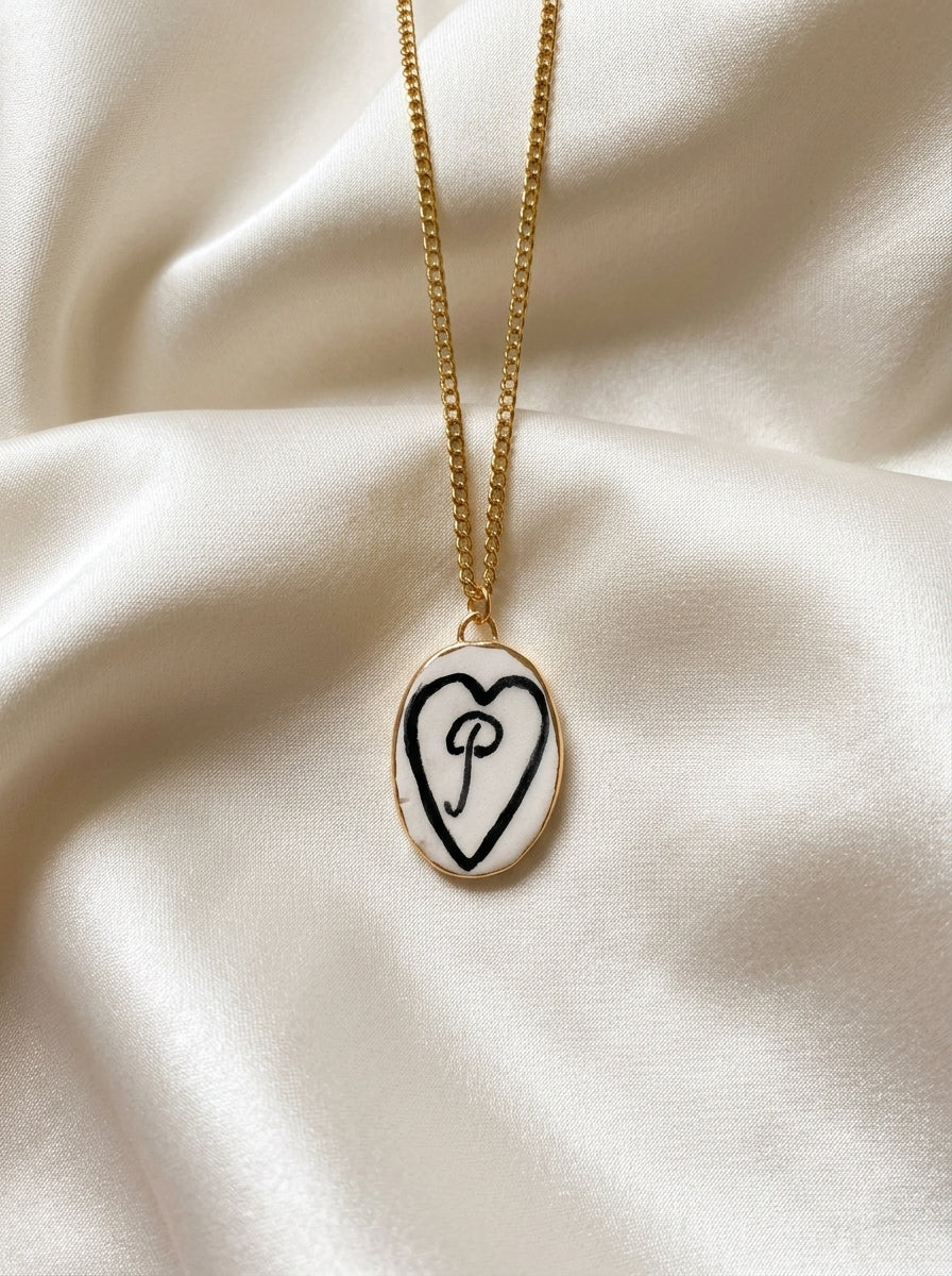 Personalised Initial in Heart Pendant