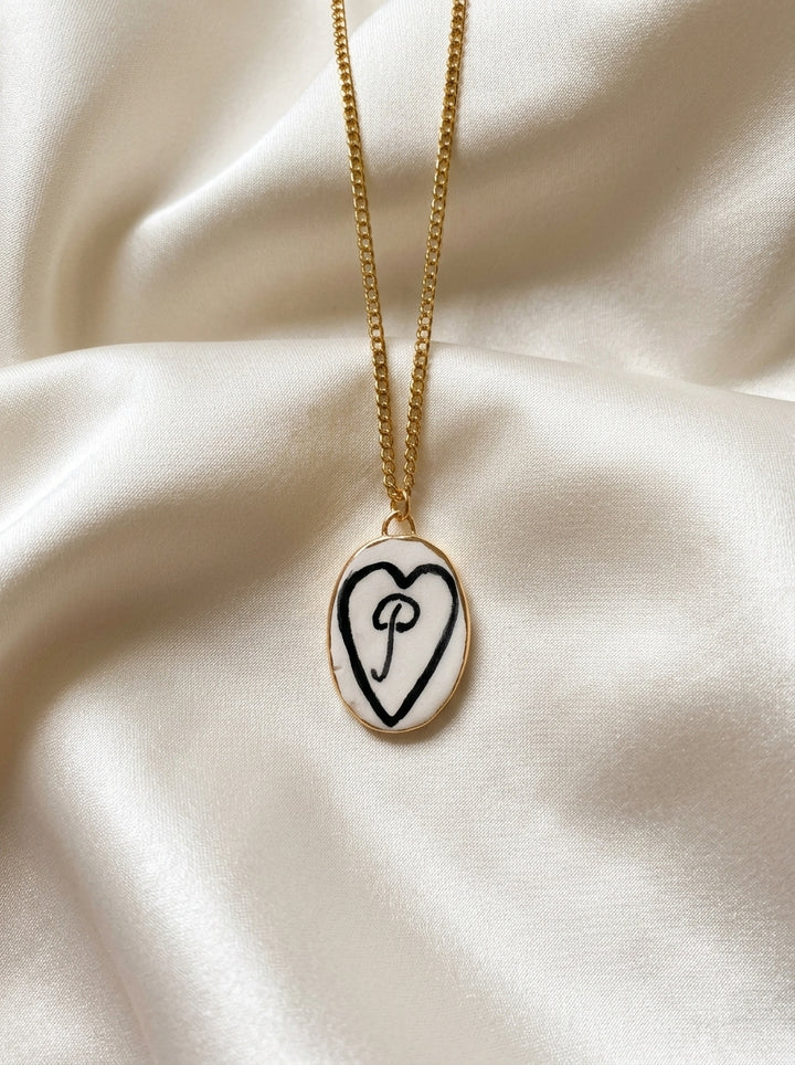 Personalised Initial in Heart Pendant