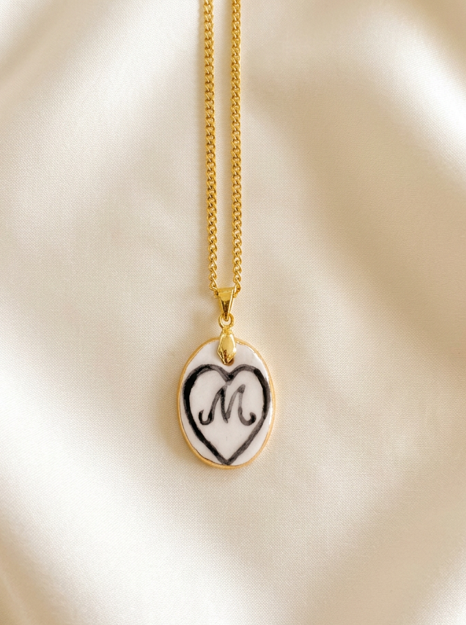 Personalised Initial in Heart Pendant