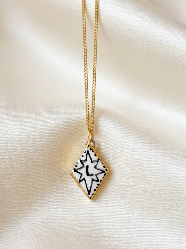 Personalised Initial Diamond Pendant with Star