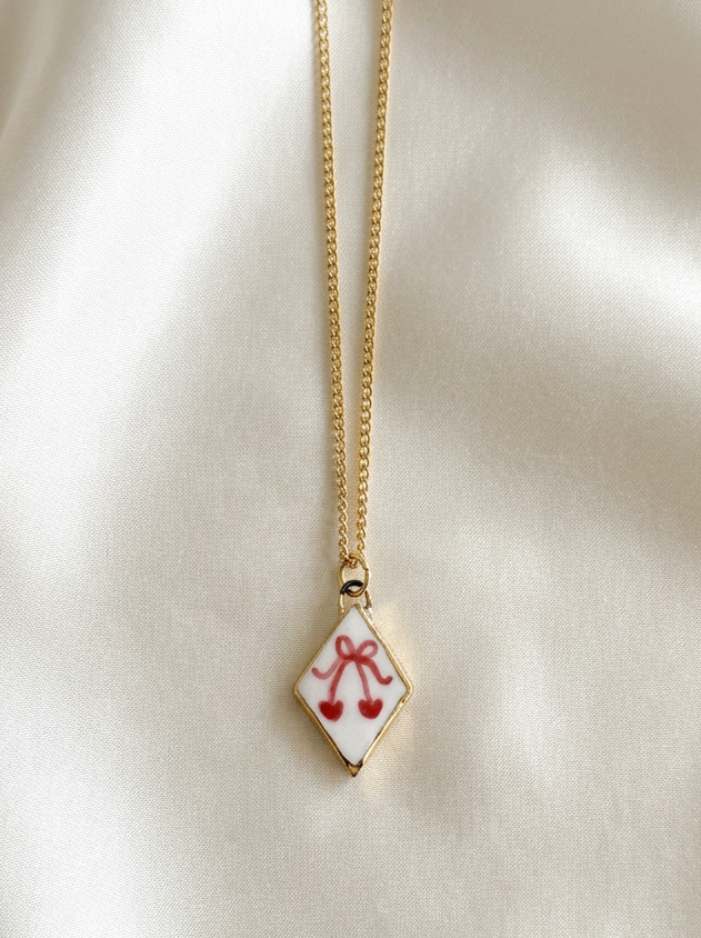 Cherry with bow Pendant