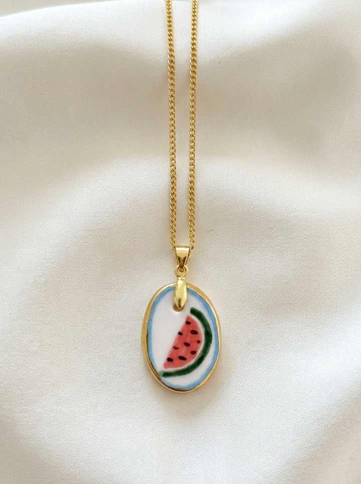 Watermelon with blue border Pendant