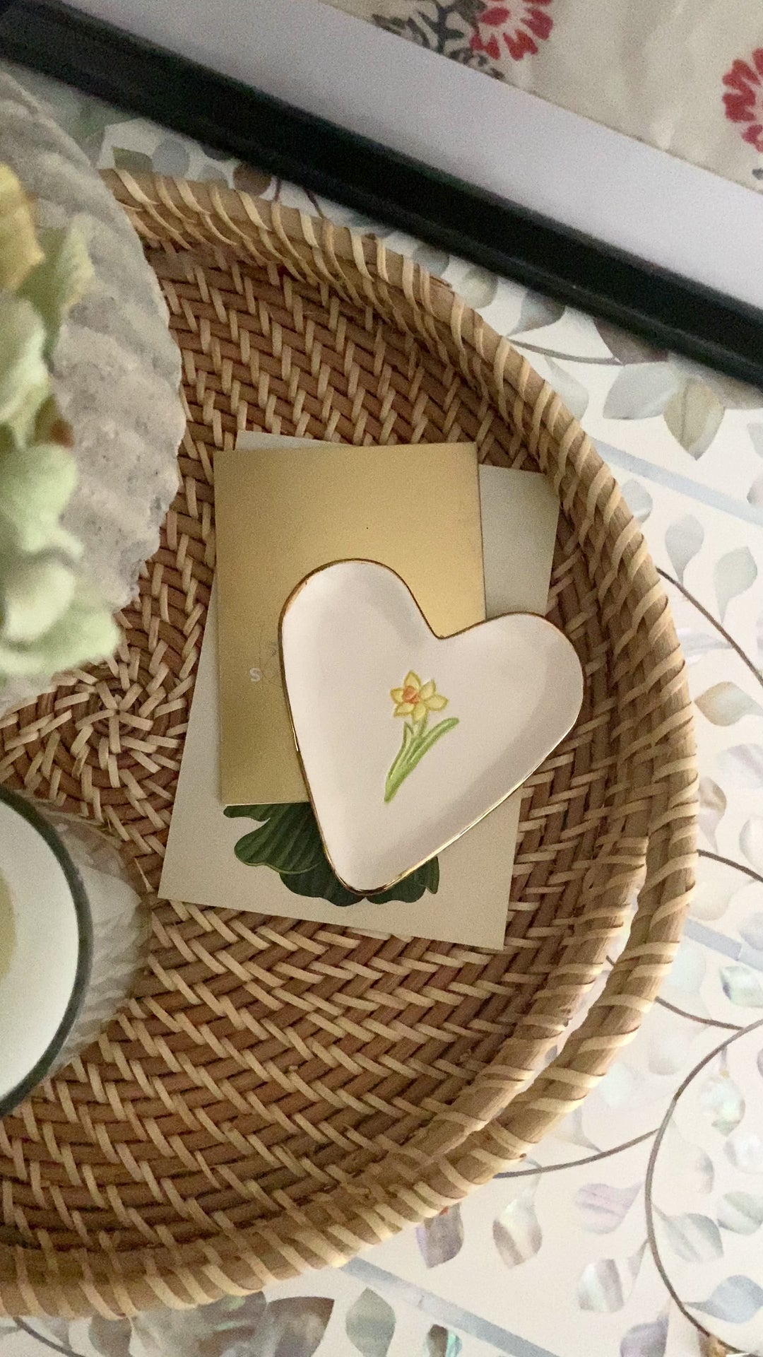 Heart Shape Daffodil Trinket Dish