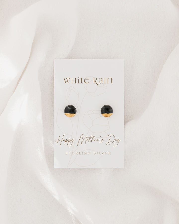 Circle shape Ceramic necklace and earrings gift set on a Happy Mother’s Day earring card