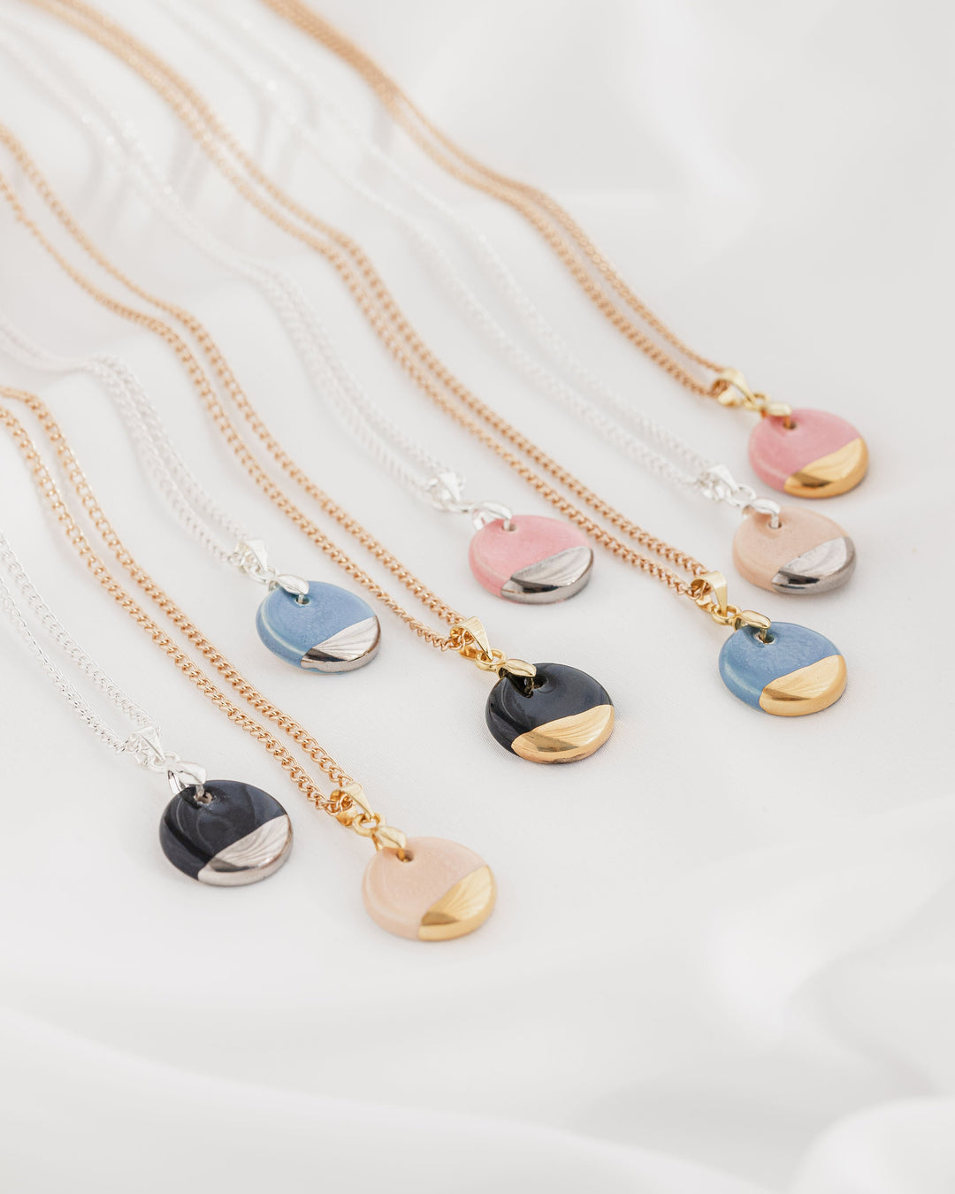 Circle shape Ceramic necklace and earrings gift set