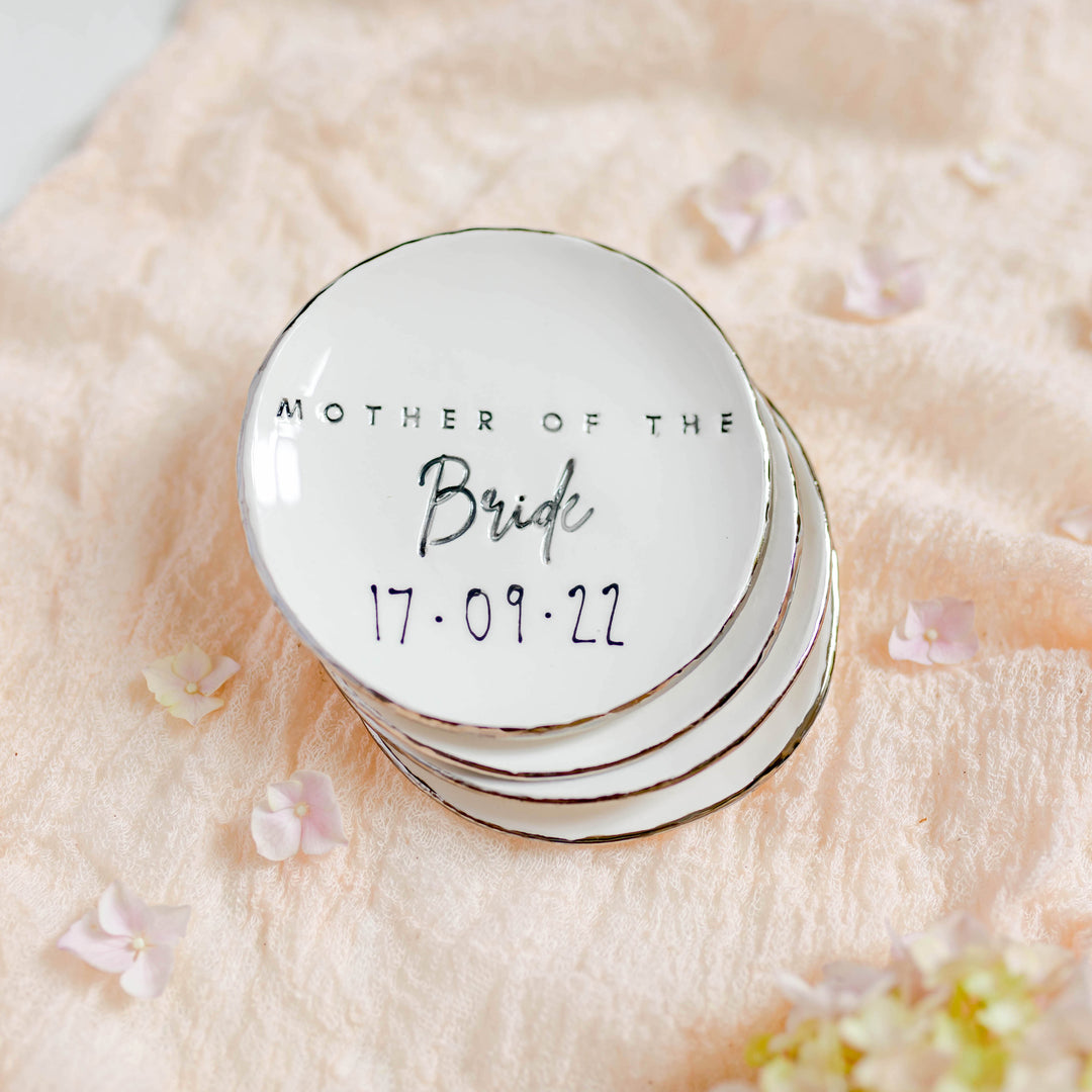 Calligraphy style Personalised Mother of the Bride and/or Mother of the Groom Trinket Dish