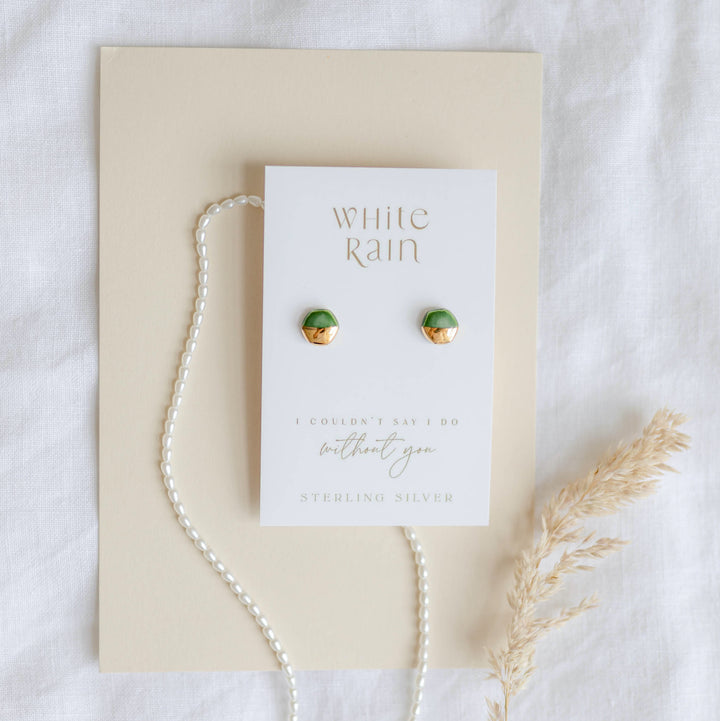 Bridal Party Gift Stud earrings with 'I couldn't say I do without you' earring cards