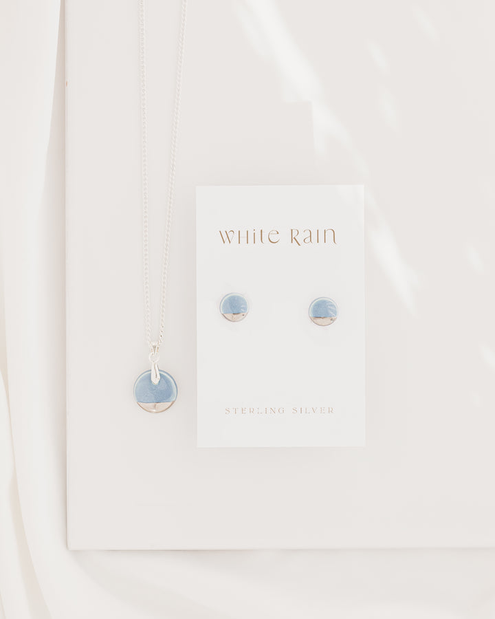 Circle shape Ceramic necklace and earrings gift set