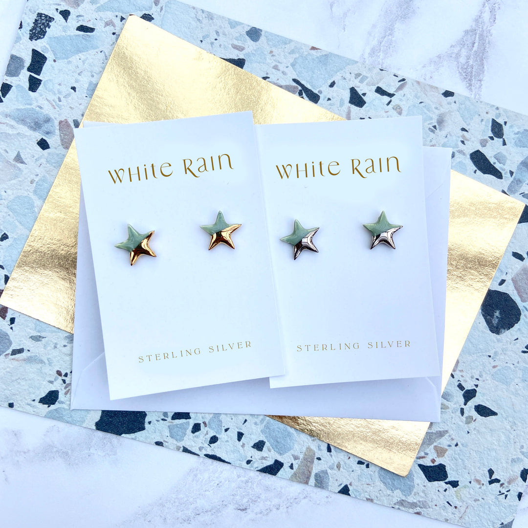 Star Ceramic Earring Studs