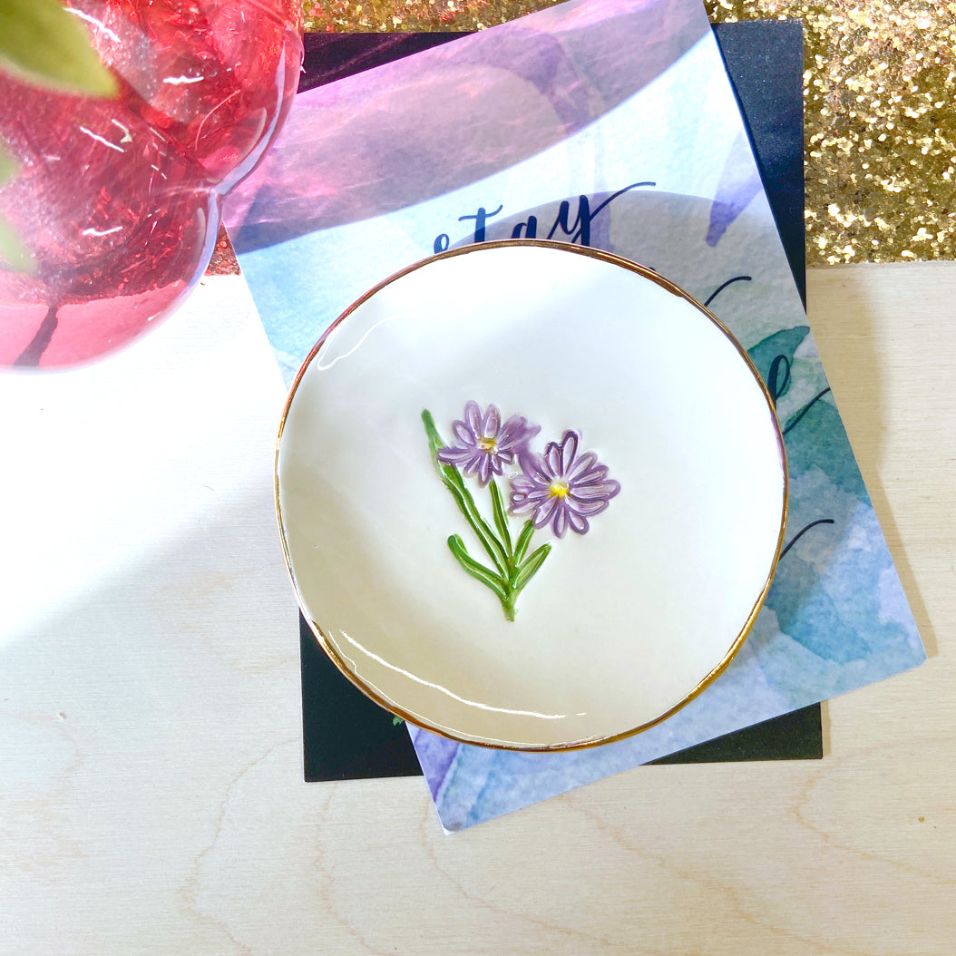 September Birth Flower Trinket dish