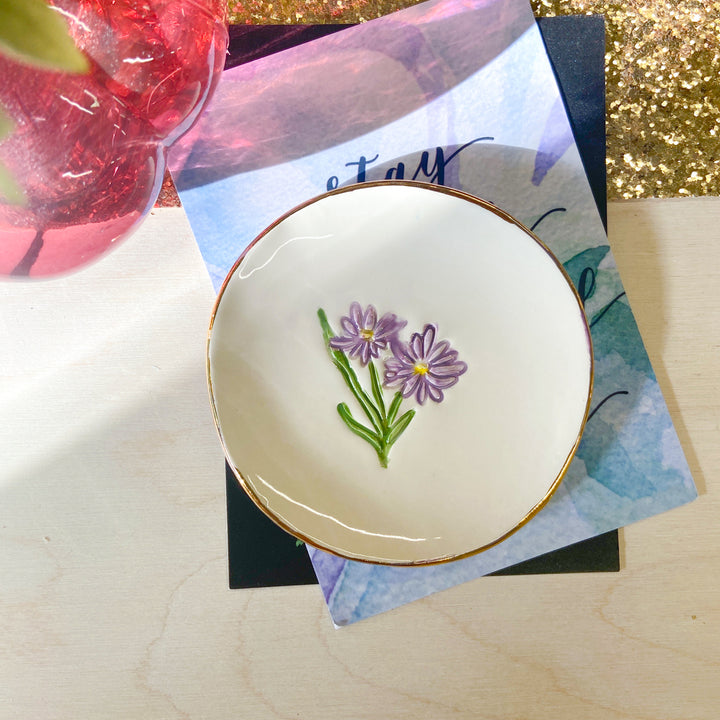 Birth Flower trinket dish