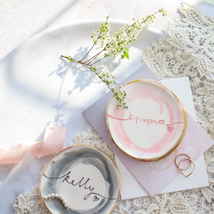 Personalised Trinket Dishes for Bridesmaid Thank You Gifts