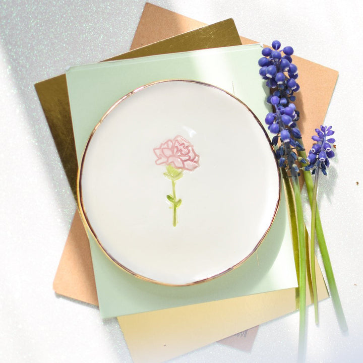 February Birth Flower Violet trinket dish