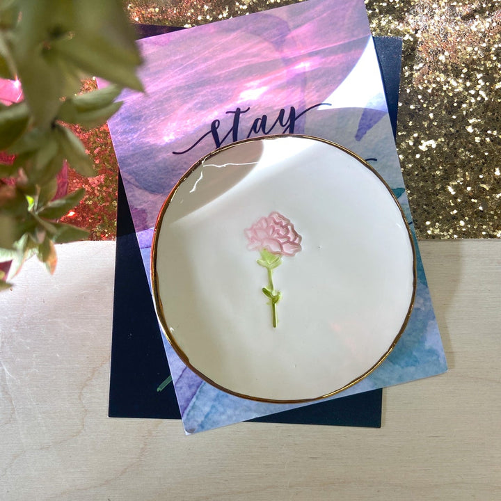 February Birth Flower Violet trinket dish