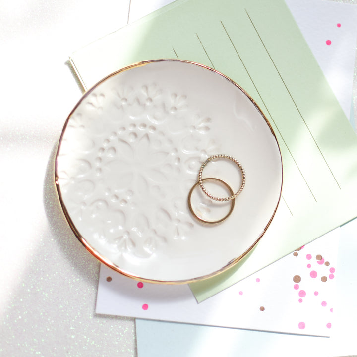 Circle Side Stamped Jewellery Dish