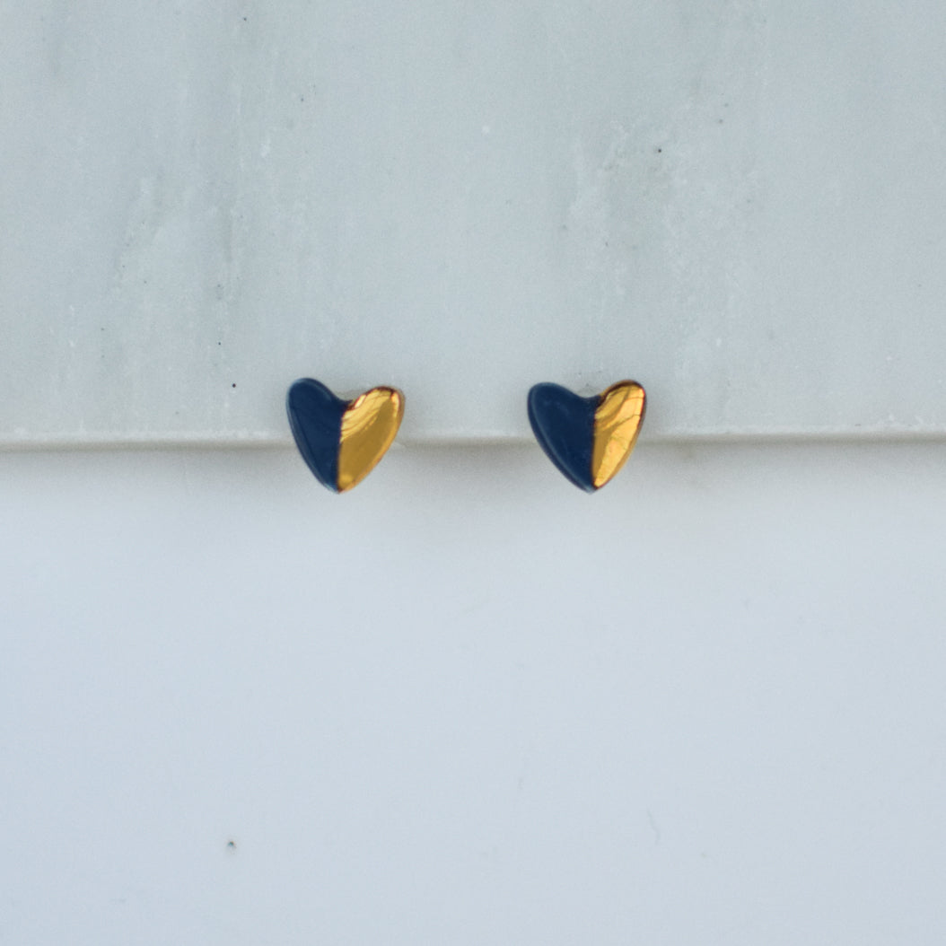 Heart shape Ceramic Stud Earrings