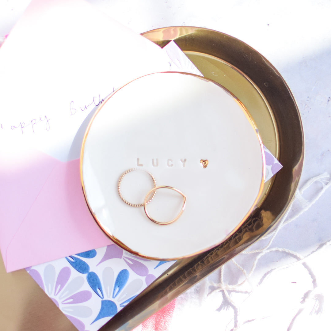 Hand stamped Personalised Trinket Dish