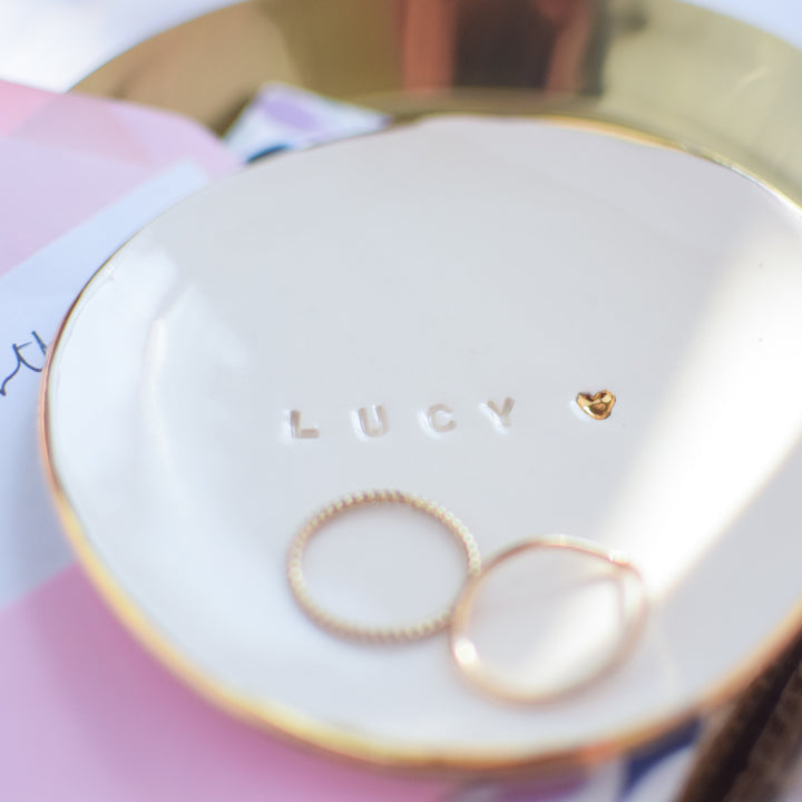 Hand stamped Personalised Trinket Dish