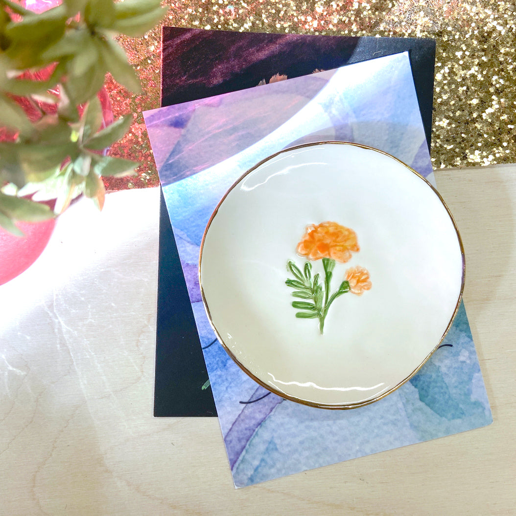 October Birth Flower Trinket dish