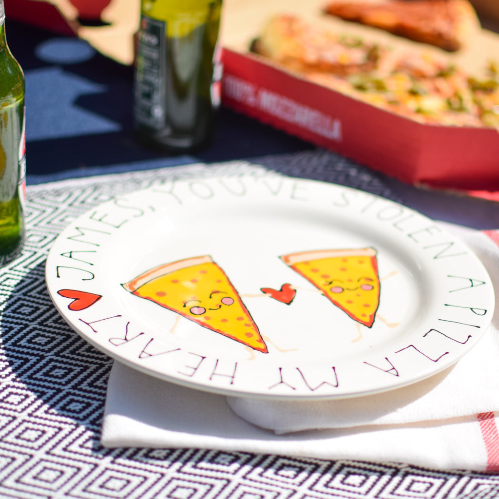 Humorous 'Pizza My Heart' Personalised Plate